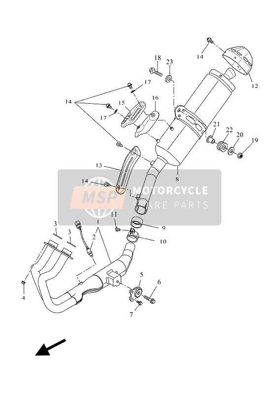 Yamaha TENERE 700 RALLY EDITION 2020 EXHAUST for a 2020 Yamaha TENERE 700 RALLY EDITION