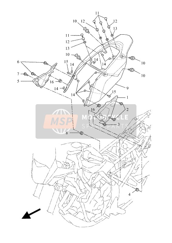 Yamaha TENERE 700 RALLY EDITION 2020 Cubierta lateral para un 2020 Yamaha TENERE 700 RALLY EDITION