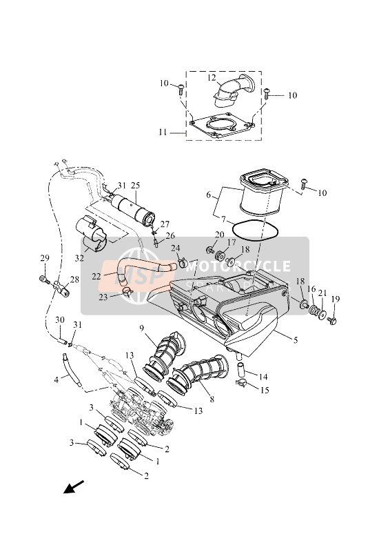 B4T144300200, Duct Assy, Yamaha, 0