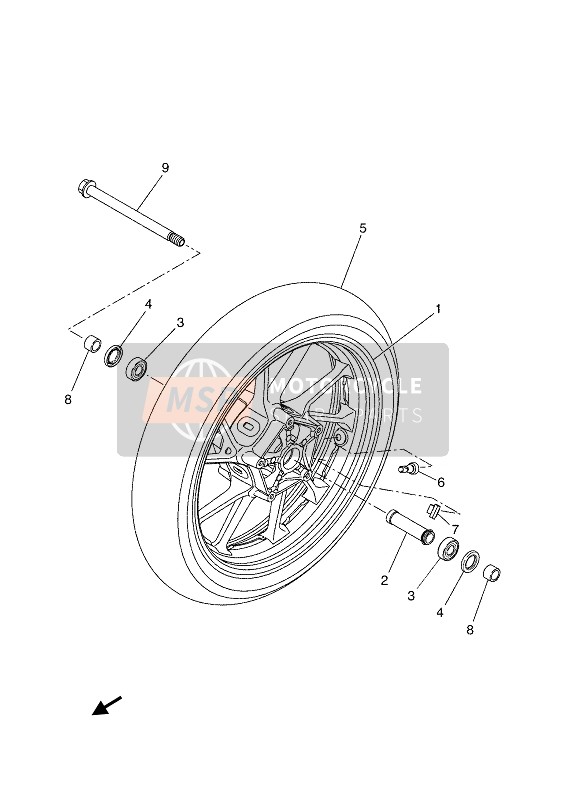 Yamaha TRACER 700 2020 FRONT WHEEL for a 2020 Yamaha TRACER 700