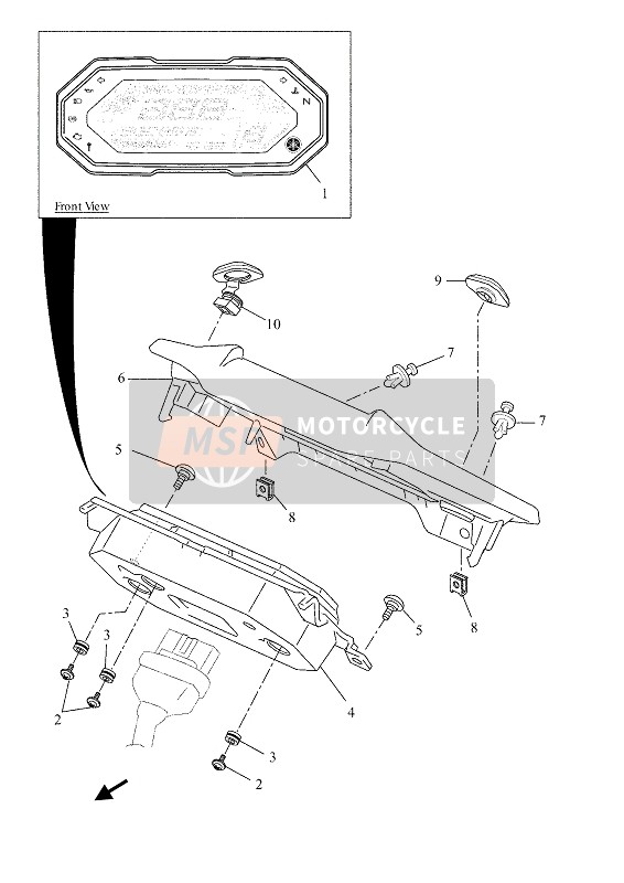 B4TF48810000, Brkt., Meter, Yamaha, 0