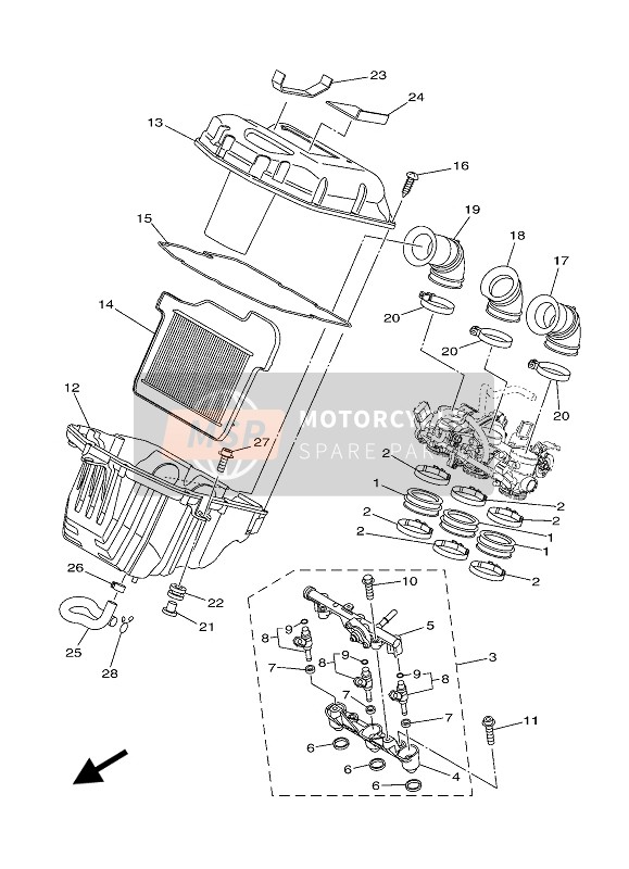 Yamaha TRACER 900 2020 INTAKE 2 for a 2020 Yamaha TRACER 900