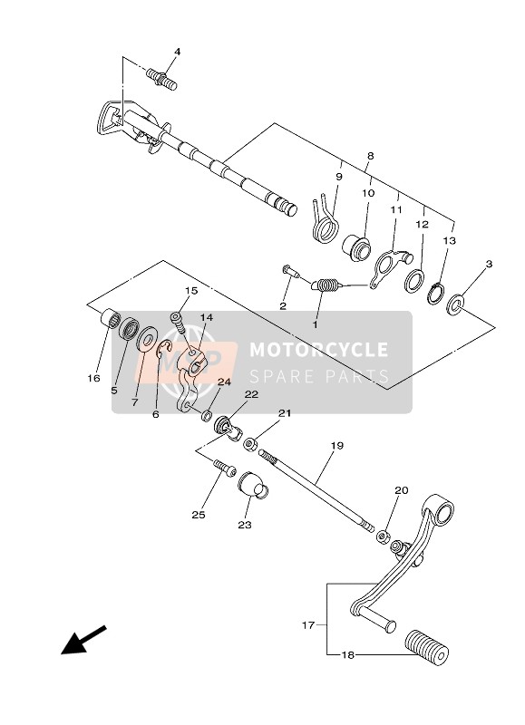 Yamaha TRACER 900 2020 SHIFT SHAFT for a 2020 Yamaha TRACER 900