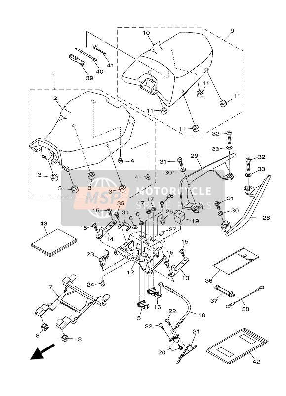 Yamaha TRACER 900 GT 2020 Siège pour un 2020 Yamaha TRACER 900 GT