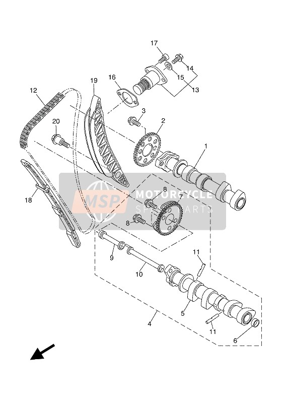 Yamaha XSR700 2020 NOCKENWELLE & STEUERKETTE für ein 2020 Yamaha XSR700