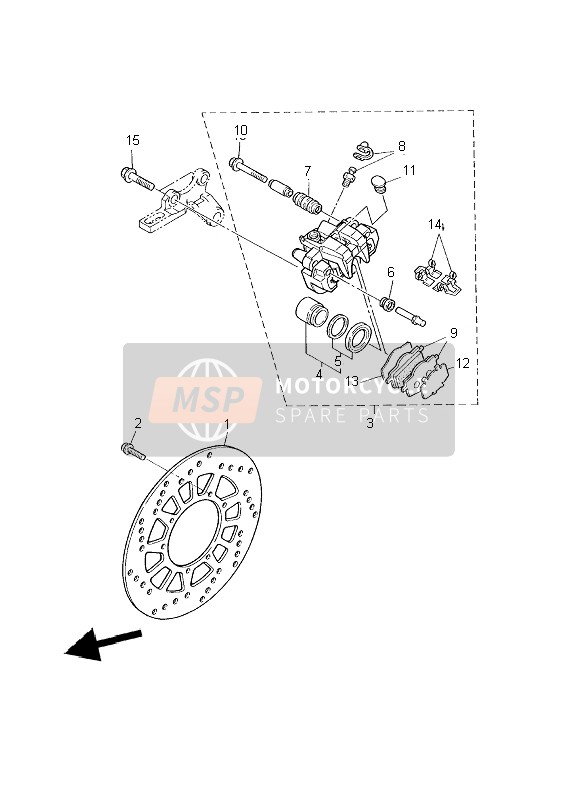 Yamaha XT600E 2002 Pinza de freno trasero para un 2002 Yamaha XT600E