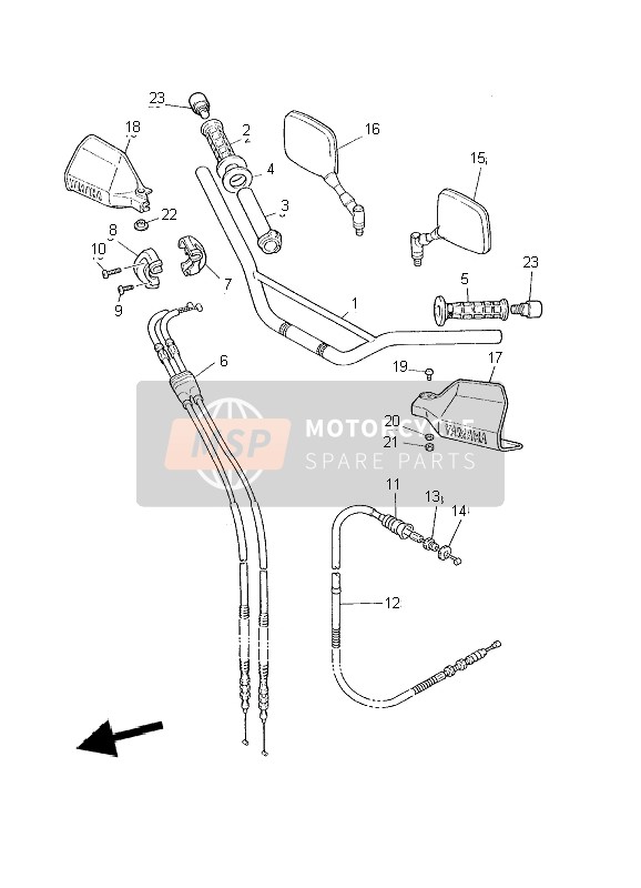 Yamaha XT600E 2002 Steering Handle & Cable for a 2002 Yamaha XT600E