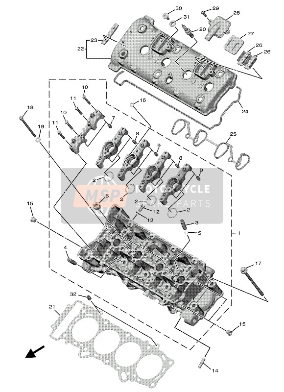 Yamaha YZF-1 2020 Testata per un 2020 Yamaha YZF-1