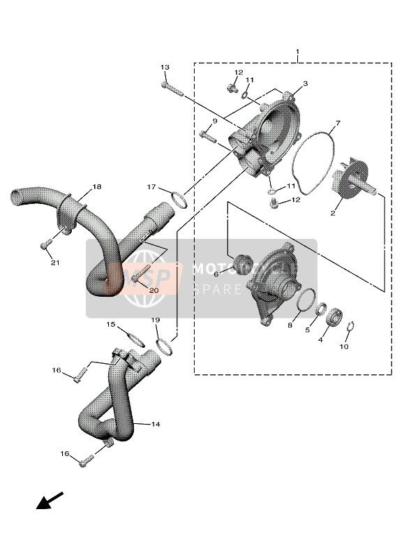 Yamaha YZF-1 2020 Bomba de agua para un 2020 Yamaha YZF-1