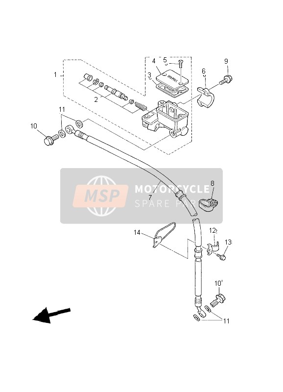 Yamaha XT600E 2002 Front Master Cylinder for a 2002 Yamaha XT600E