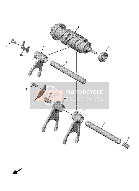 Yamaha YZF-1 2020 SCHALTWALZE & GABEL für ein 2020 Yamaha YZF-1