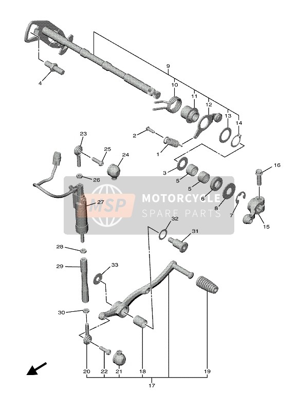 Yamaha YZF-1 2020 SHIFT SHAFT for a 2020 Yamaha YZF-1