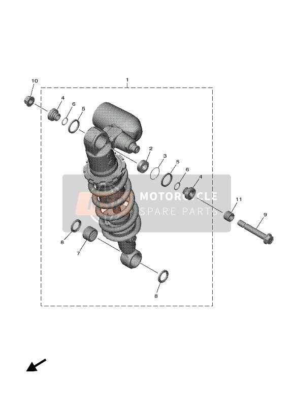 2CR222530000, Distanzhulse, Yamaha, 1