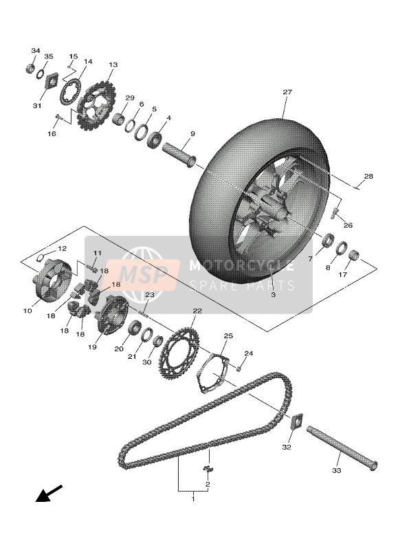 2CR253W00000, Spacer Assy, Yamaha, 1