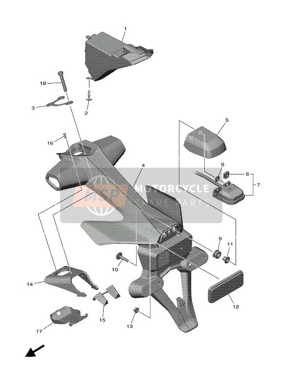 Yamaha YZF-1 2020 RÜCKLICHT für ein 2020 Yamaha YZF-1