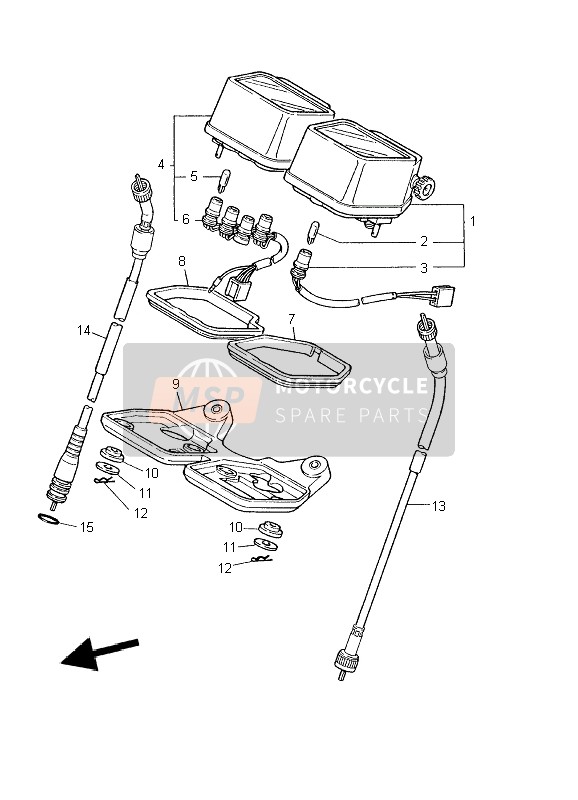 3ET835500300, Geschwindigk. Kabel Kompl., Yamaha, 0