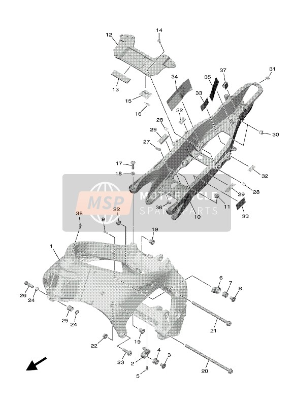 Yamaha YZF-R1M 2020 Cadre pour un 2020 Yamaha YZF-R1M