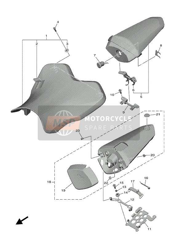 Yamaha YZF-R1M 2020 Asiento para un 2020 Yamaha YZF-R1M