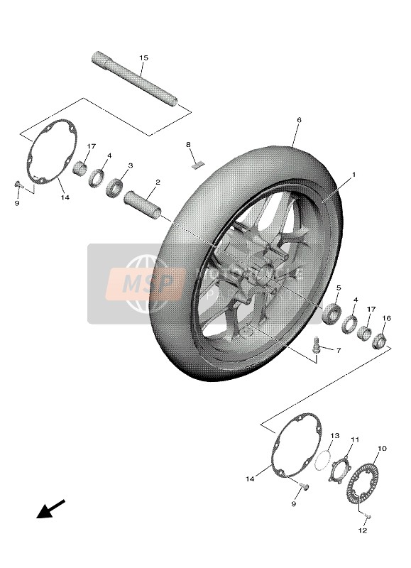 Yamaha YZF-R1M 2020 Ruota anteriore per un 2020 Yamaha YZF-R1M