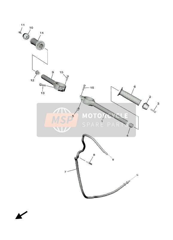 Yamaha YZF-R1M 2020 LENKHANDGRIFF & KABEL für ein 2020 Yamaha YZF-R1M