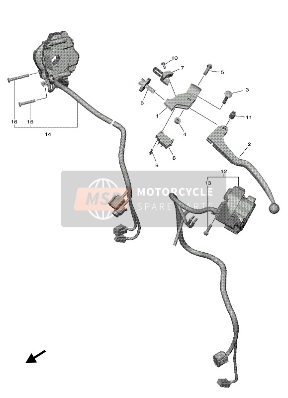 Yamaha YZF-R1M 2020 Interruptor de manija & Palanca para un 2020 Yamaha YZF-R1M