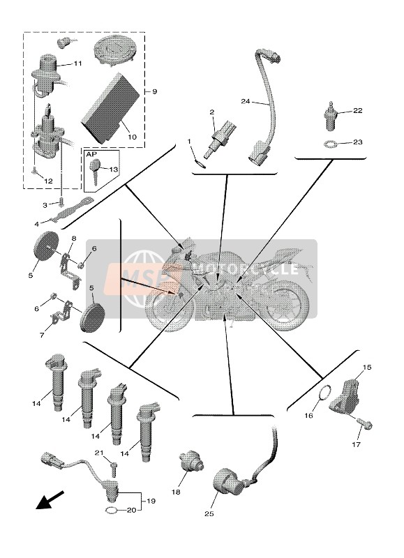 Yamaha YZF-R1M 2020 ELECTRICAL 1 for a 2020 Yamaha YZF-R1M