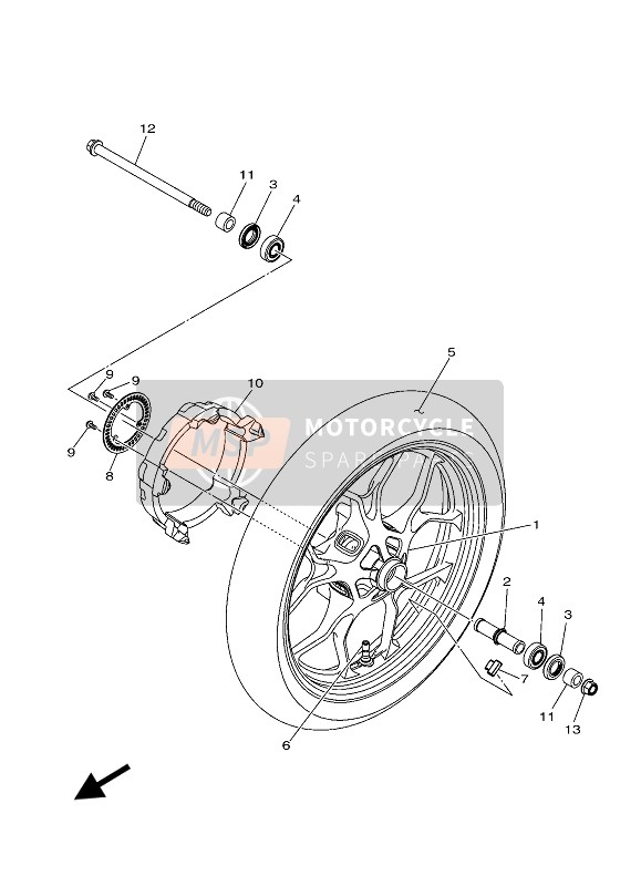 Yamaha YZF-R3 2020 Voorwiel voor een 2020 Yamaha YZF-R3