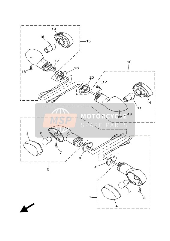 Yamaha YZF-R3 2020 Lumière clignotante pour un 2020 Yamaha YZF-R3