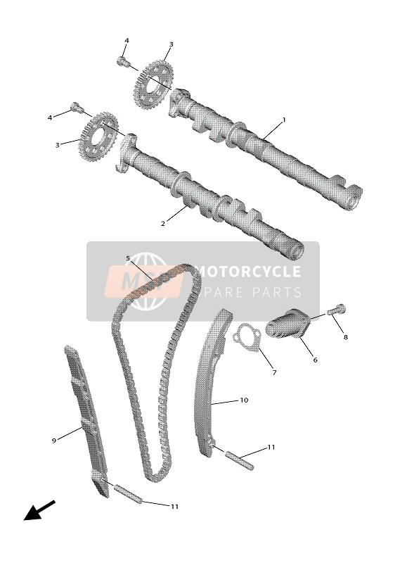 Yamaha YZF-R3 RACE BASE 2020 CAMSHAFT & CHAIN for a 2020 Yamaha YZF-R3 RACE BASE