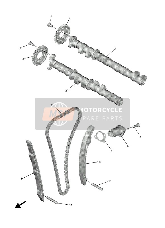 Yamaha YZF-R6 2020 Árbol De Levas & Cadena para un 2020 Yamaha YZF-R6