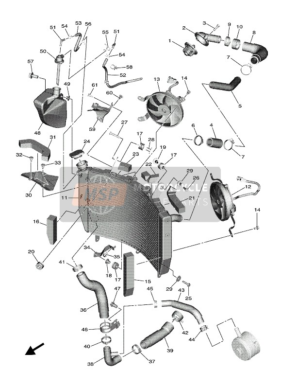 Yamaha YZF-R6 2020 Radiateur & Tuyau pour un 2020 Yamaha YZF-R6