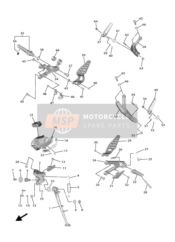 Yamaha YZF-R6 2020 Estar & Reposapiés para un 2020 Yamaha YZF-R6