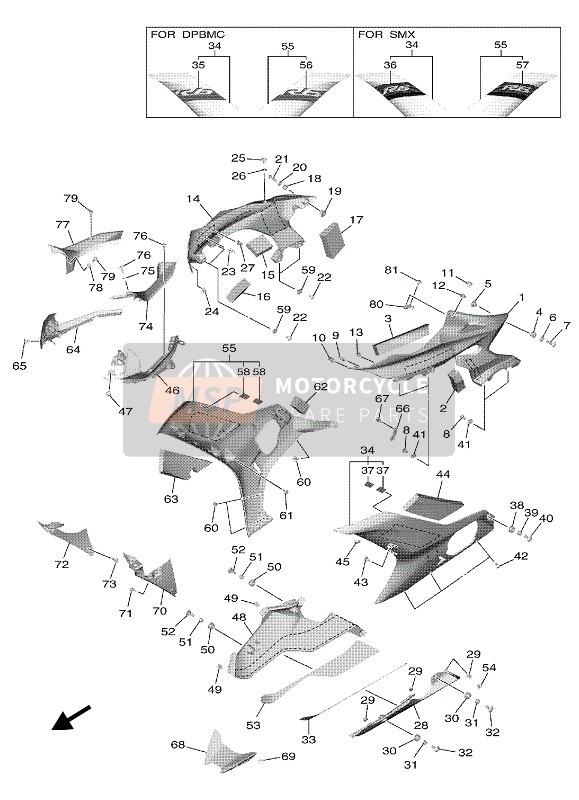 Yamaha YZF-R6 2020 COWLING 2 for a 2020 Yamaha YZF-R6