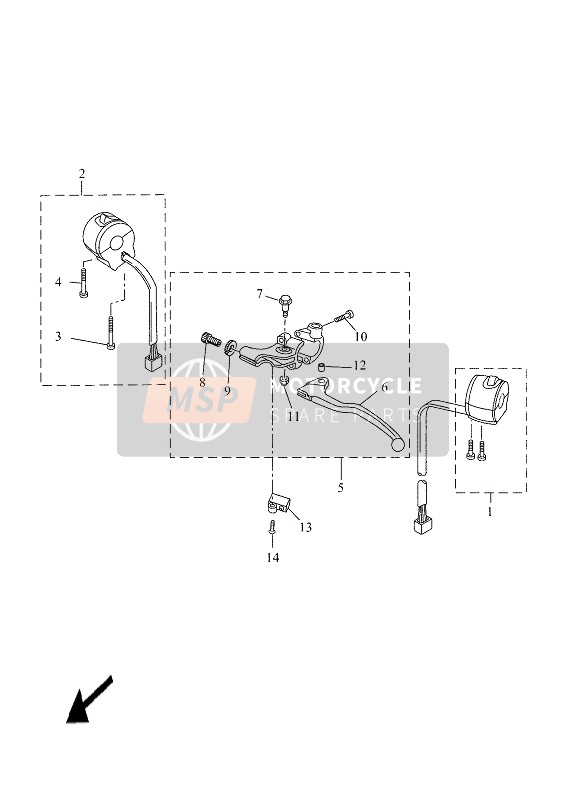 Yamaha YZF-R125 2020 Interruptor de manija & Palanca para un 2020 Yamaha YZF-R125