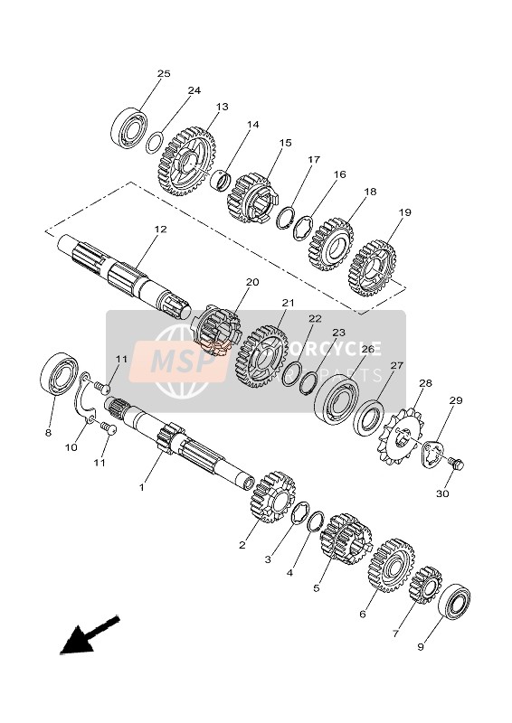 Yamaha MT-125 2021 Transmissie voor een 2021 Yamaha MT-125