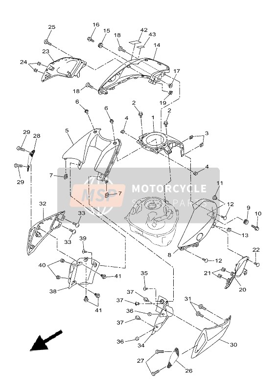 Yamaha MT-125 2021 TANK 2 für ein 2021 Yamaha MT-125