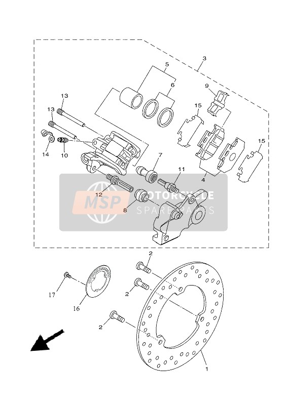 Yamaha MT-125 2021 Bremssattel hinten für ein 2021 Yamaha MT-125