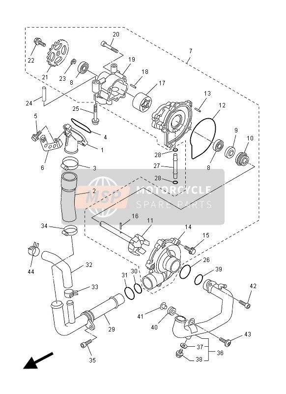 Yamaha FZ1-S 2012 Bomba de agua para un 2012 Yamaha FZ1-S