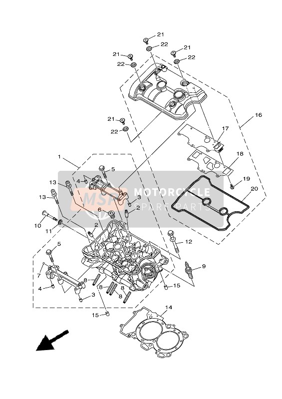 Yamaha MT-07 2021 Cabeza de cilindro para un 2021 Yamaha MT-07