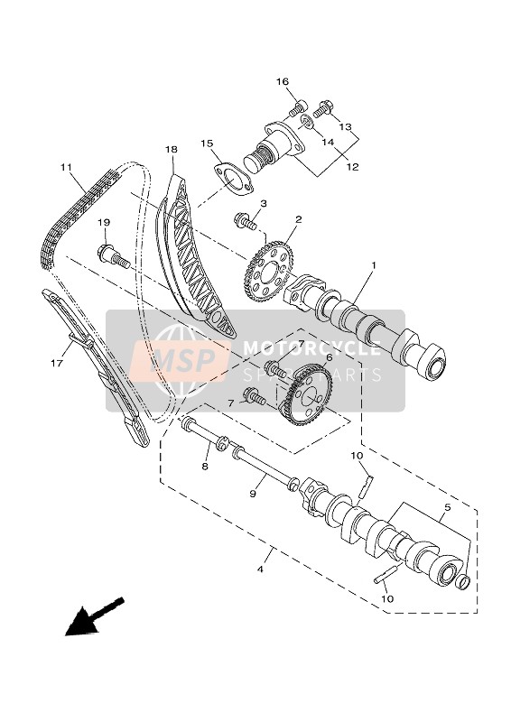 1WS122570000, Axe 2, Yamaha, 1