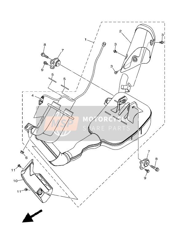 B4TE460B1000, Ext.Pipe Protector Assy, Yamaha, 0