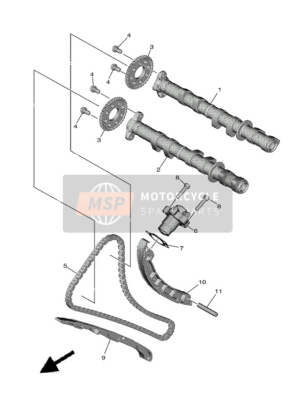 B7N121700000, Camshaft Assy 1, Yamaha, 0