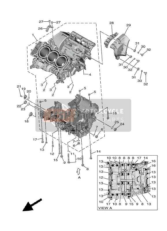 B7N151000900, Crankcase Assy, Yamaha, 0