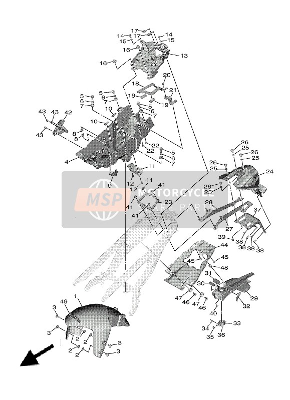 B7N212610000, Bracket, Rear Fender, Yamaha, 0