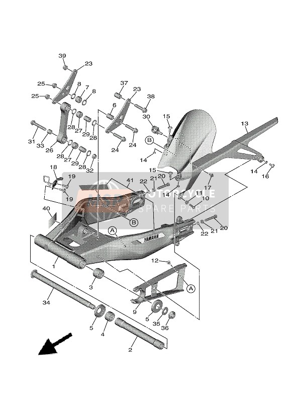 B7N221410000, Shaft, Pivot, Yamaha, 0