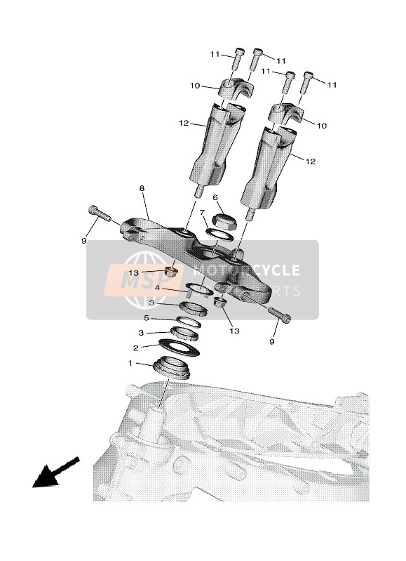 B7N234350000, Crown, Handle, Yamaha, 0