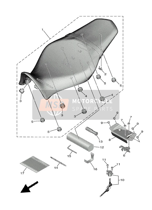 B7N271140000, Stopper, Main Stand, Yamaha, 0