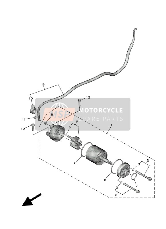 Yamaha MT-09 2021 ANLASSER 4 für ein 2021 Yamaha MT-09