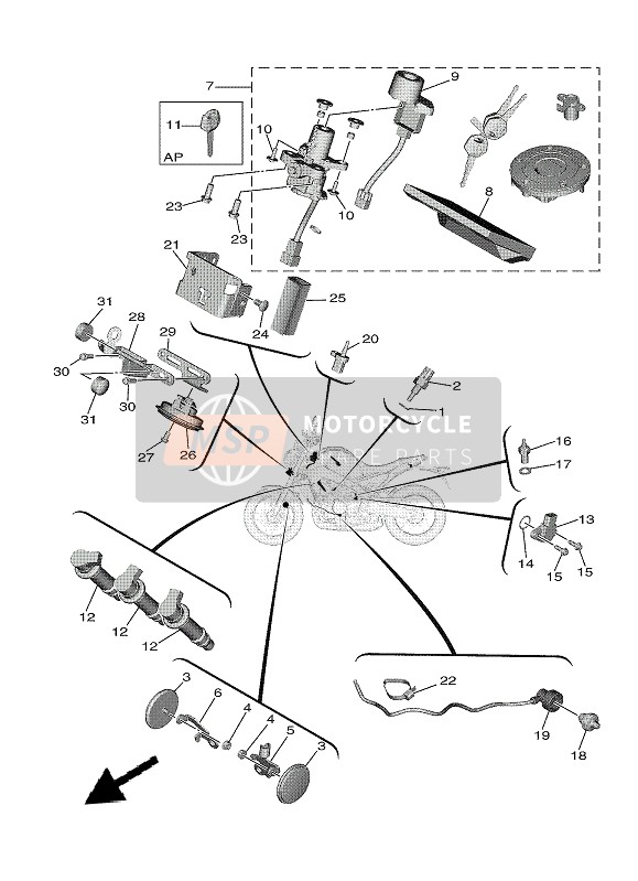 B7NW82500200, Main Sw. Immobilizer Kit, Yamaha, 0