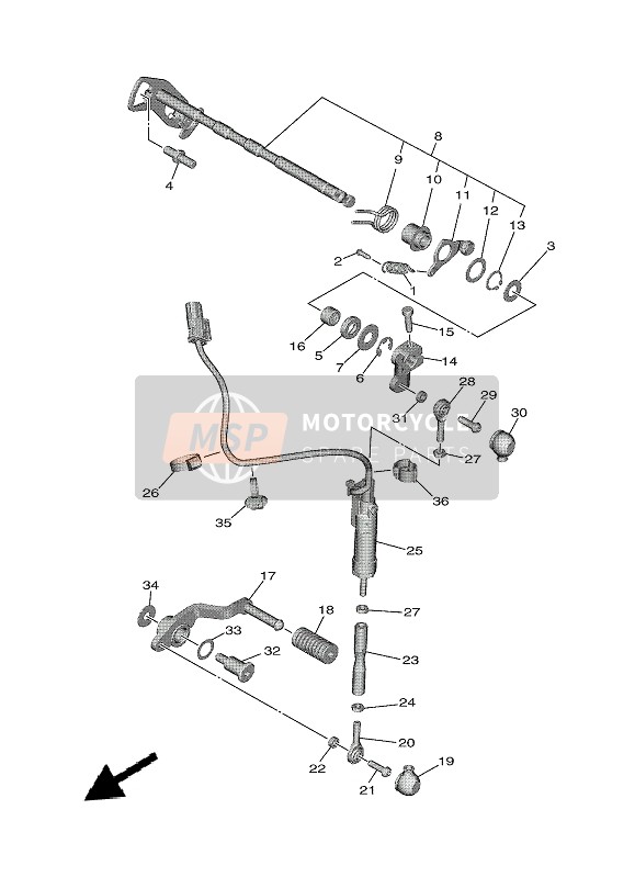 Yamaha MT-09 SP 2021 Albero del cambio per un 2021 Yamaha MT-09 SP